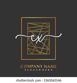CX Initial Handwriting logo template vector