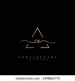 CX initial handwriting logo template vector