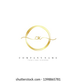 CX initial handwriting logo template vector