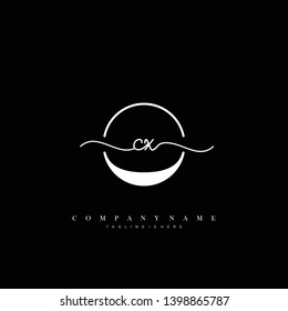 CX initial handwriting logo template vector