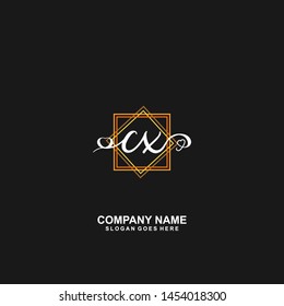 CX Initial handwriting logo vector