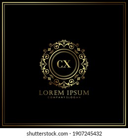 CX Initial Letter Luxury Logo template in vector art for Restaurant, Royalty, Boutique, Cafe, Hotel, Heraldic, Jewelry, Fashion and other vector illustration.