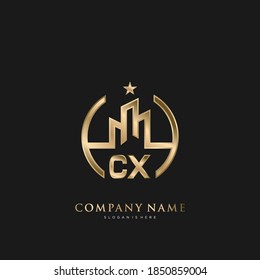 CX Initial Letter Real Estate Luxury house Logo Vector art for Business, Building, Architecture