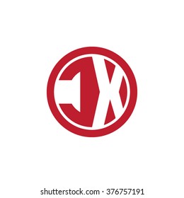 CX initial letters circle business logo red
