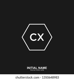 CX Initial logo letter with minimalist concept