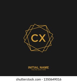 CX Initial logo letter with minimalist concept