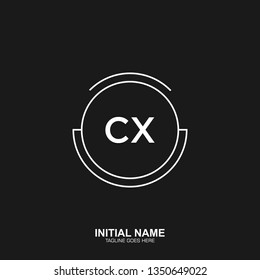 CX Initial logo letter with minimalist concept