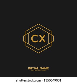 CX Initial logo letter with minimalist concept
