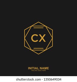 CX Initial logo letter with minimalist concept