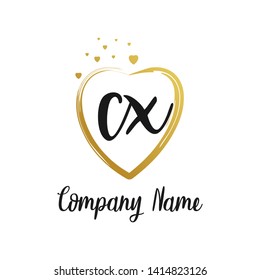 CX initial signature logo. handwriting logo template vector,