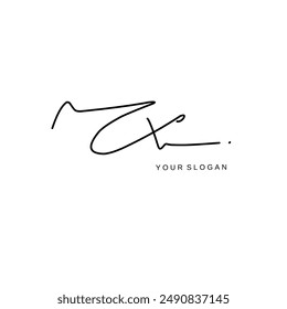Diseño de Vector de logotipo de firma inicial Cx
