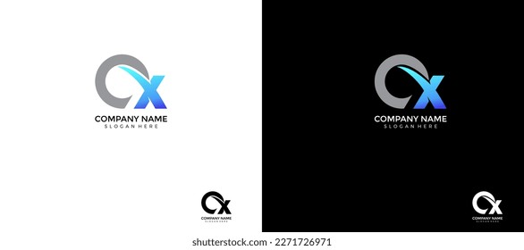 CX initialisiert Logo-Design (Atomotive, Finance, Security IT, Software_Apps. Develomett, irgendwelche Unternehmen, etc.) Vektorgrafik-Vorlage.