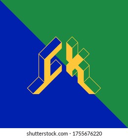 CX - International 2-letter Code Or National Domain Of Territory Of Christmas Island. C And X - Monogram Or Logotype. Isometric 3d Font For Design. Three-dimension Letters.