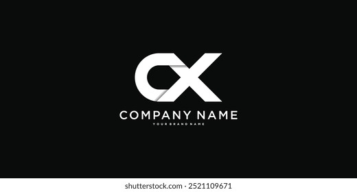 Design do logotipo da letra CX. Ícone da letra Creative C X. Vetor Premium