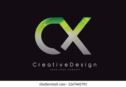 Cx Letter Logo Design Green Texture Stock Vector (Royalty Free ...