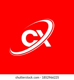 CX letter logo design. Initial letter CX linked circle uppercase monogram logo. CX logo, C X design. cx, c x