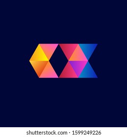C,X letters logo vector icon