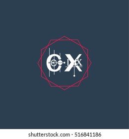 cx logo initial Letter, Abstract Polygonal Background Logo, design for Corporate Business Identity,flat icon Alphabet letter