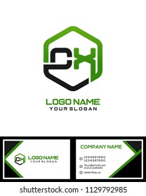 CX logo letter initial, Abstract polygonal Background Logo,