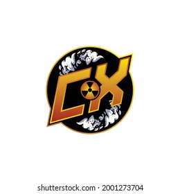 CX Logo Monogram Gaming with Gas Shape designs template vector icon modern