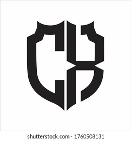 CX Logo Shield style Monogram design template on white background