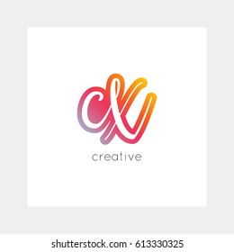 CX logo, vector. Useful as branding symbol, app icon, alphabet element, clip-art.
