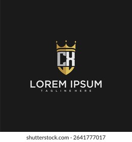 CX luxury letter monogram for crown and shield logo design