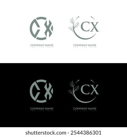 CX minimalist and classic logo set design. CX monogram circle shape vector. CX unique design.
