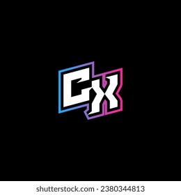 CX monogram logo design with abstract shape concept in vector