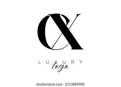 CX Serif Letter Monogramm Typografie-Logo für elegante Premium-Branding-Identität