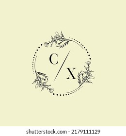 CX wedding initial logo letters in high quality professional design that will print well across any print media