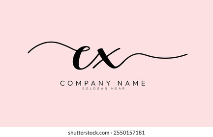 Vetor do modelo do logotipo de assinatura inicial do CX X C