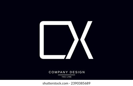 Monograma del logotipo de las letras abstractas del CX, XC