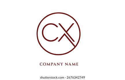 Monograma do logotipo das letras dos alfabetos CX, XC (5000x3000 pixels, 300dpi)
