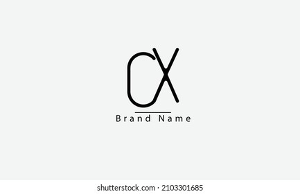 CX XC C X abstract vector logo design template