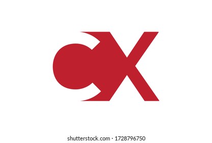 Diseño de logotipo inicial de carta CX o XC, plantilla de vectores