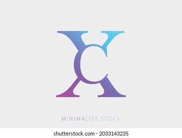 CX, XC, X, C Abstract ,Icon Vector Logo Alphabet Monogram Illustration Initial Template letter for Business, Real Estate Brand Identity, Company, Building. Minimalist Trendy Logo