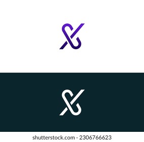 Logo de CX, XC, X Letters con un diseño minimalista. Cartas con diseño elegante, sencillo y de dos letras.