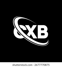Logo de CXB. Letra CXB. Diseño de logotipo de letra CXB. Logo de las iniciales CX B enlazado con el círculo y el logotipo del monograma en mayúscula. Tipografía CXB para tecnología, negocio y marca inmobiliaria.