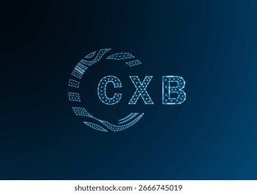 Diseño de Vector de logotipo de letra polivinílica baja CXB. Diseño de logotipo de poliéster inferior CXB. CXB diseño único de logotipo de baja poli.