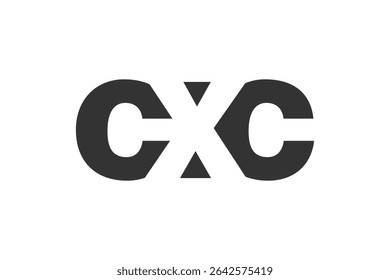 CXC logo design. Initial letter C X C bold font style for tech startups, consulting, corporate branding. Creative company name, headlines typography identity, trendy logotype. Vector illustration.