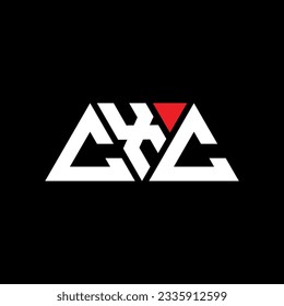 Diseño del logotipo de la letra del triángulo CXC con forma de triángulo. Monograma de diseño del logotipo del triángulo CXC. Plantilla de logotipo vectorial de triángulo CXC con color rojo. Logo triangular CXC Diseño sencillo, elegante y lujoso.