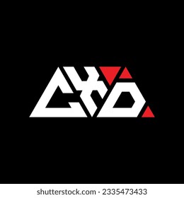 CXD triangle letter logo design with triangle shape. CXD triangle logo design monogram. CXD triangle vector logo template with red color. CXD triangular logo Simple, Elegant, and Luxurious design.