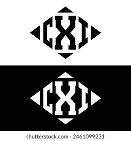 CXI logo. CXI set , C X I design. White CXI letter. CXI, C X I letter logo design. Initial letter 