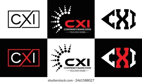 CXI logo. CXI set , C X I design. White CXI letter. CXI, C X I letter logo design. Initial letter 