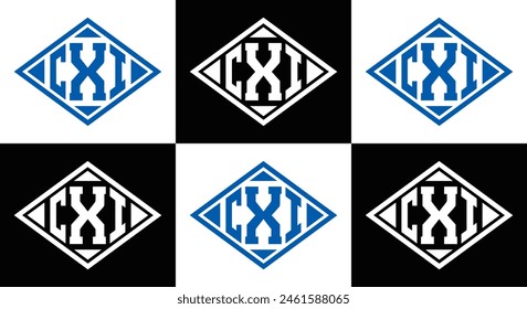 CXI logo. CXI set , C X I design. White CXI letter. CXI, C X I letter logo design. Initial letter 