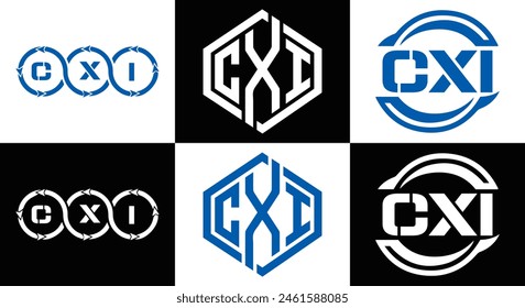 CXI logo. CXI set , C X I design. White CXI letter. CXI, C X I letter logo design. Initial letter 