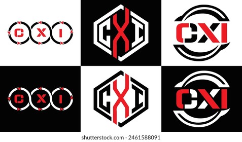 CXI logo. CXI set , C X I design. White CXI letter. CXI, C X I letter logo design. Initial letter 