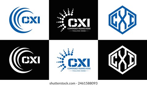 CXI logo. CXI set , C X I design. White CXI letter. CXI, C X I letter logo design. Initial letter 