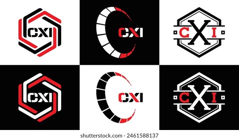 CXI logo. CXI set , C X I design. White CXI letter. CXI, C X I letter logo design. Initial letter 